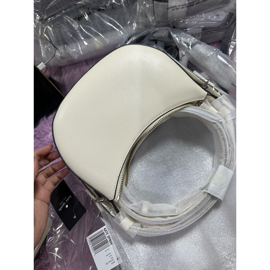 ORIG & IMPORTED KS Nova Crescent Shoulder Black White Bag