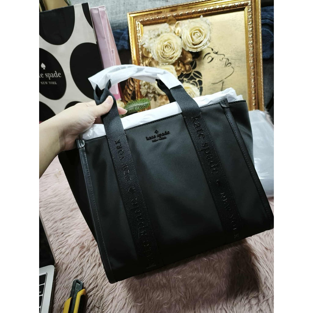 ORIG & IMPORTED KS Kip Nylon Small Tote Black Pink Bag