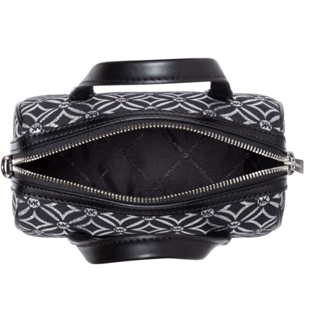 ORIG & IMPORTED MK Mini Small Metallic Duffle Crossbody Black Silver