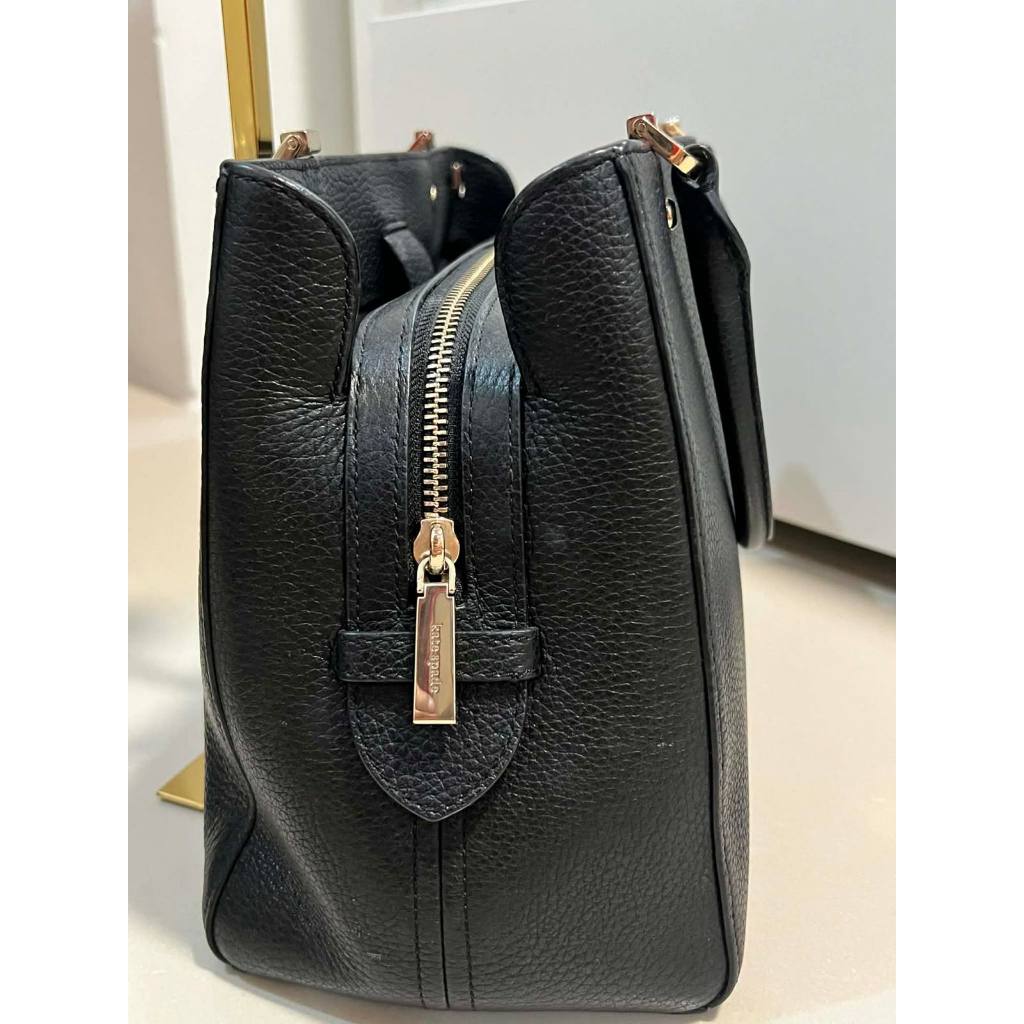 ORIG Preloved KS Leila Triple Compartment Satchel Crossbody Black Bag