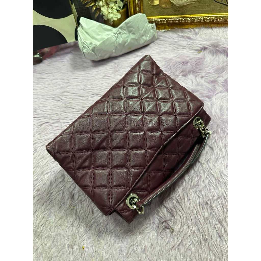 ORIG Preloved KS Natalia Medium Flap Shoulder Bag in Cherrywood Red Bag