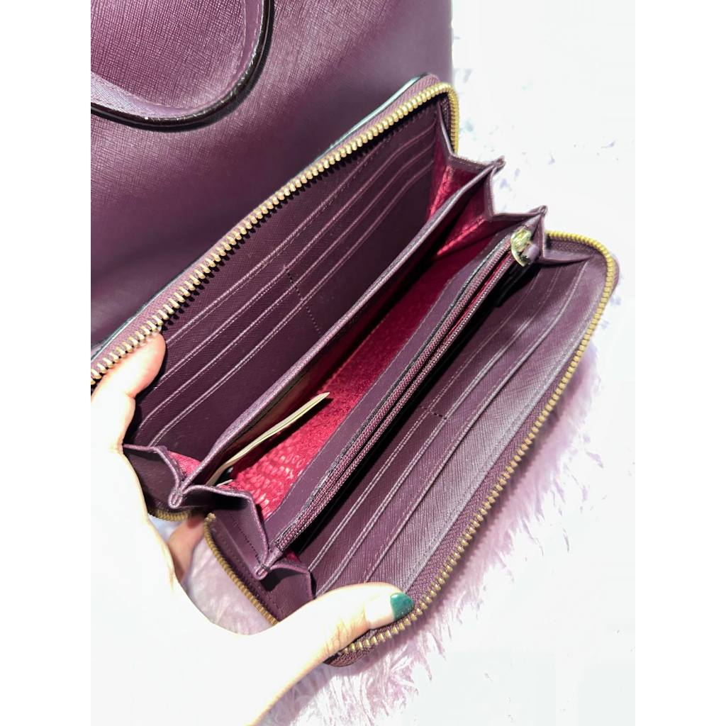 ORIG Preloved KS Laurel Way Long Maroon Wallet