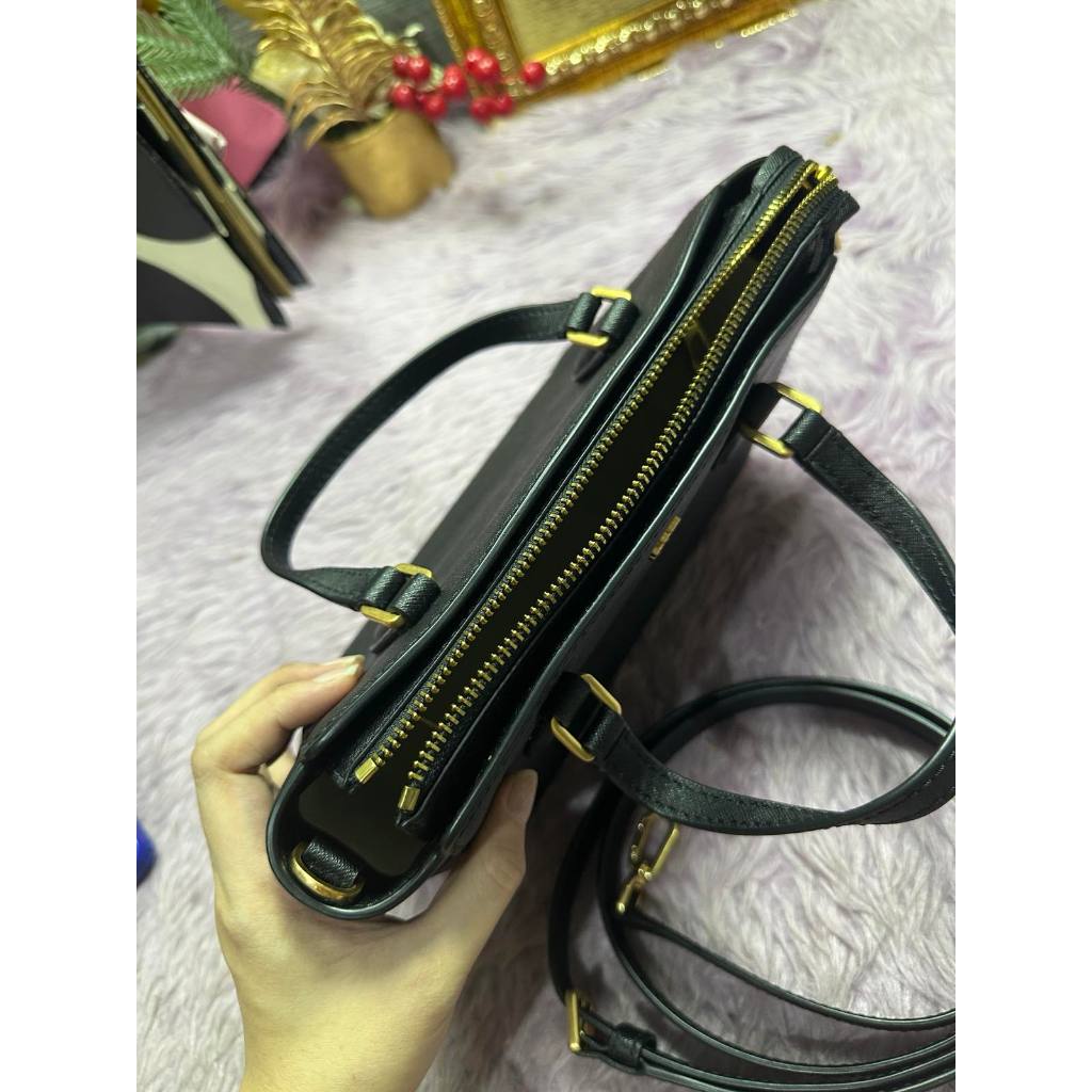 ORIG Preloved TB Emerson Mini Top Zip Tote Black Bag