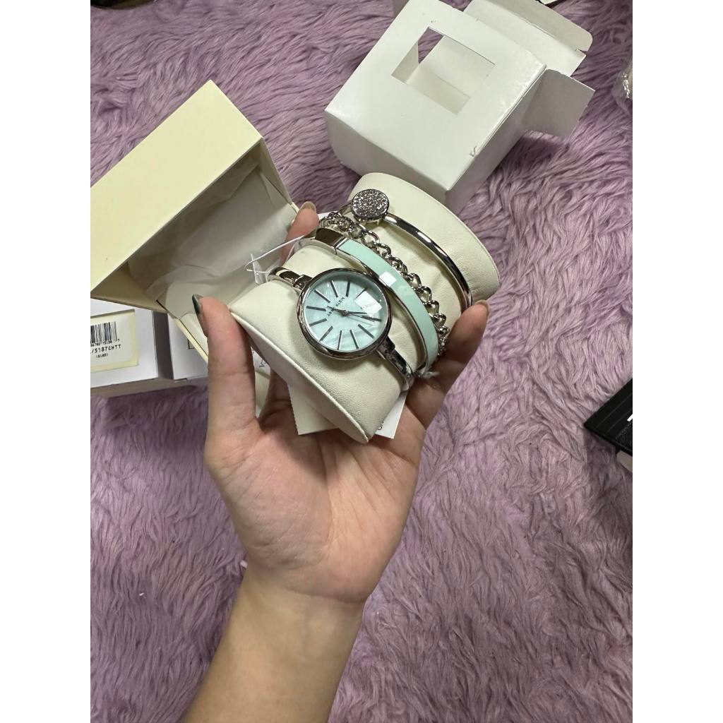 ORIG & IMPORTED AK klein Women's Bangle Watch and Bracelet Set AK/1471LBST