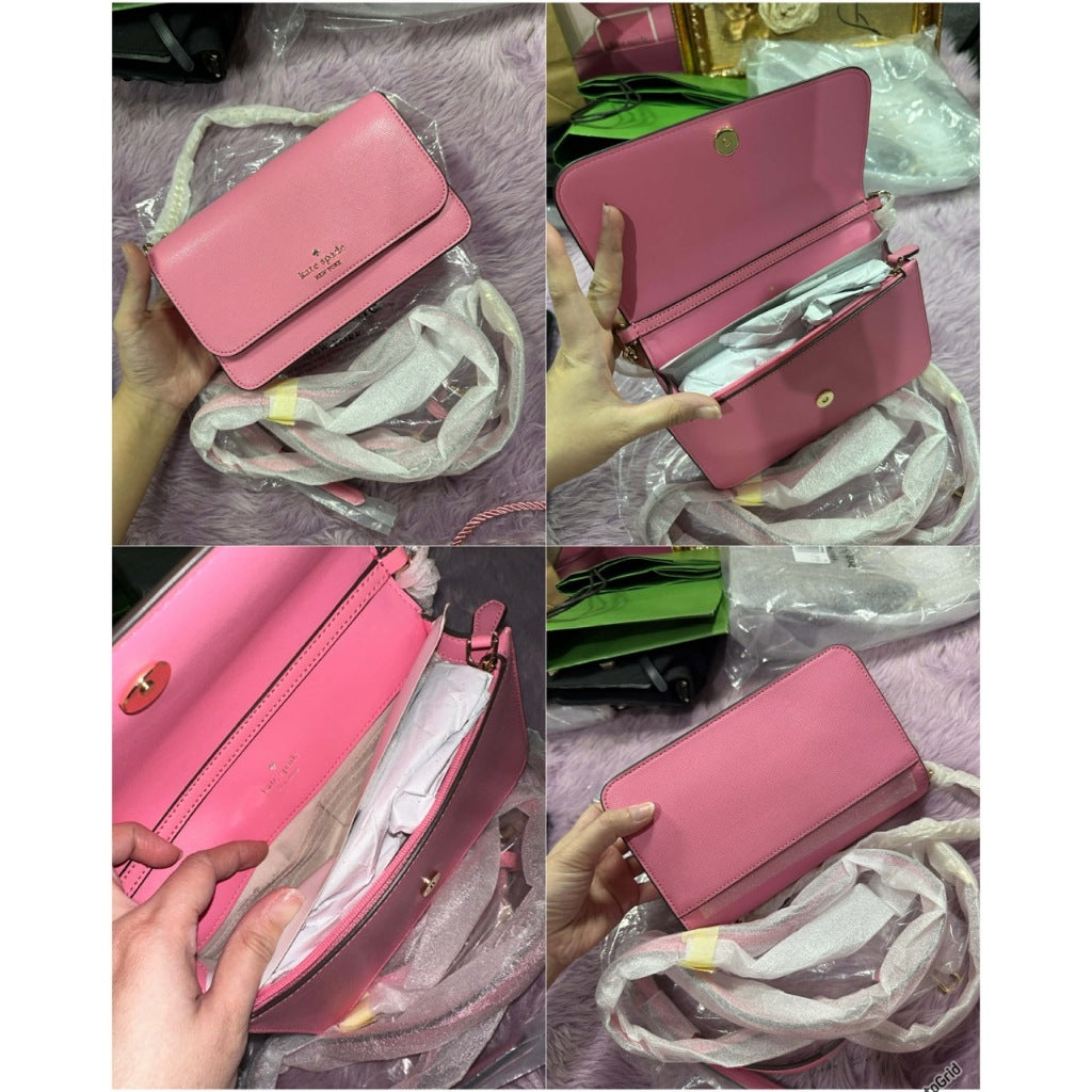 ORIG & IMPORTED KS Madison Flap Crossbody Bag in White/Black/Beige/Pink/Red