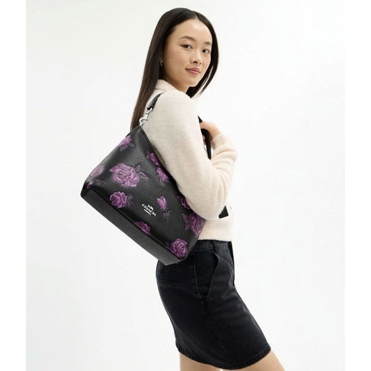 ORIG & IMPORTED CCH Laurel Shoulder Black Bag With Floral Print
