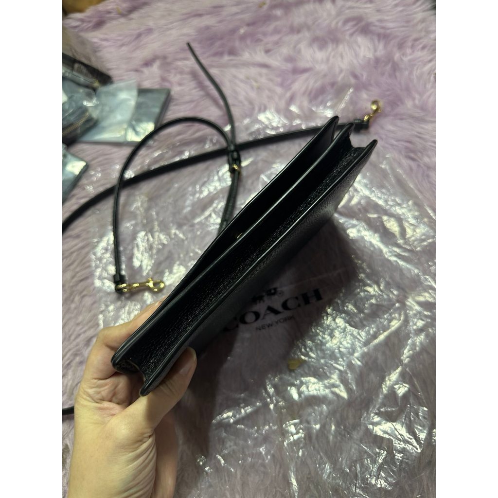 ORIG Preloved CCH Anna Foldover Clutch Crossbody Slim Black Bag