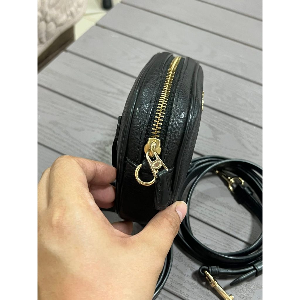 ORIG Preloved CCH  Black Pebbled Leather Convertible Belt Mini Bag