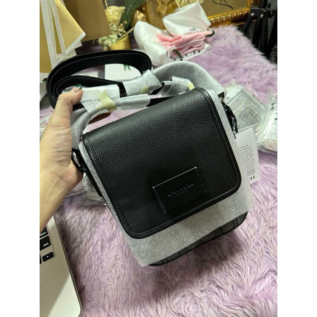 ORIG & IMPORTED CCH Lucas Crossbody Men Black Bag In Jacquard Charcoal/Black