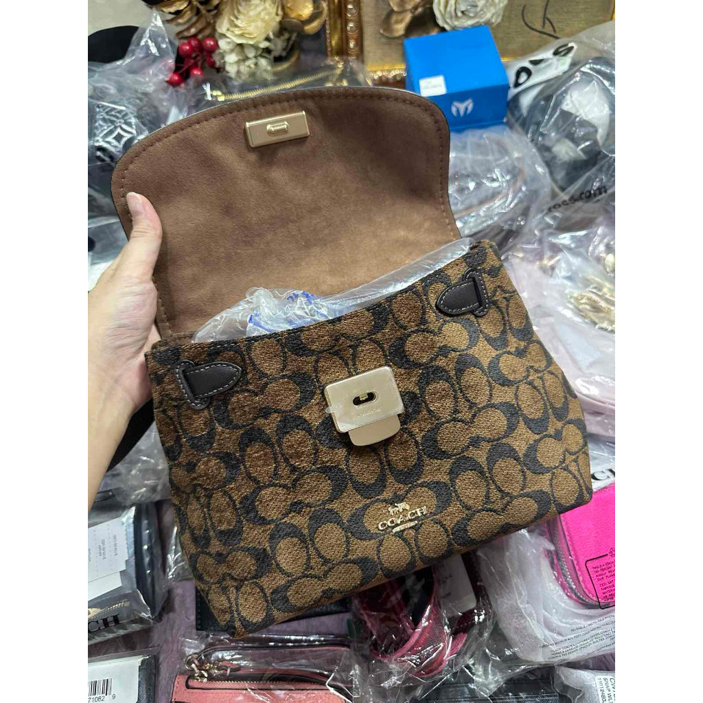 ORIG & IMPORTED CCH Emory Top Handle Walnut Brown Bag In Signature Chenille