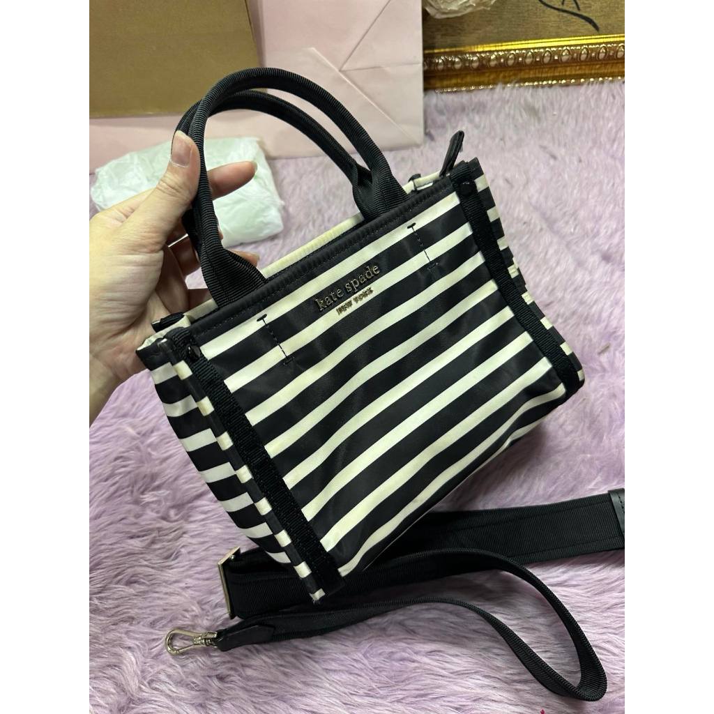 ORIG Preloved KS Retail The Little Better Sam Stripe Mini Tote Nylon Bag
