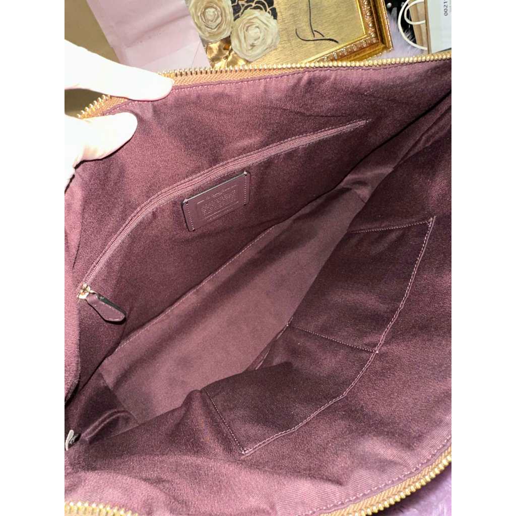ORIG Preloved CCH gallery large tote bag in Khaki Brown/Berry