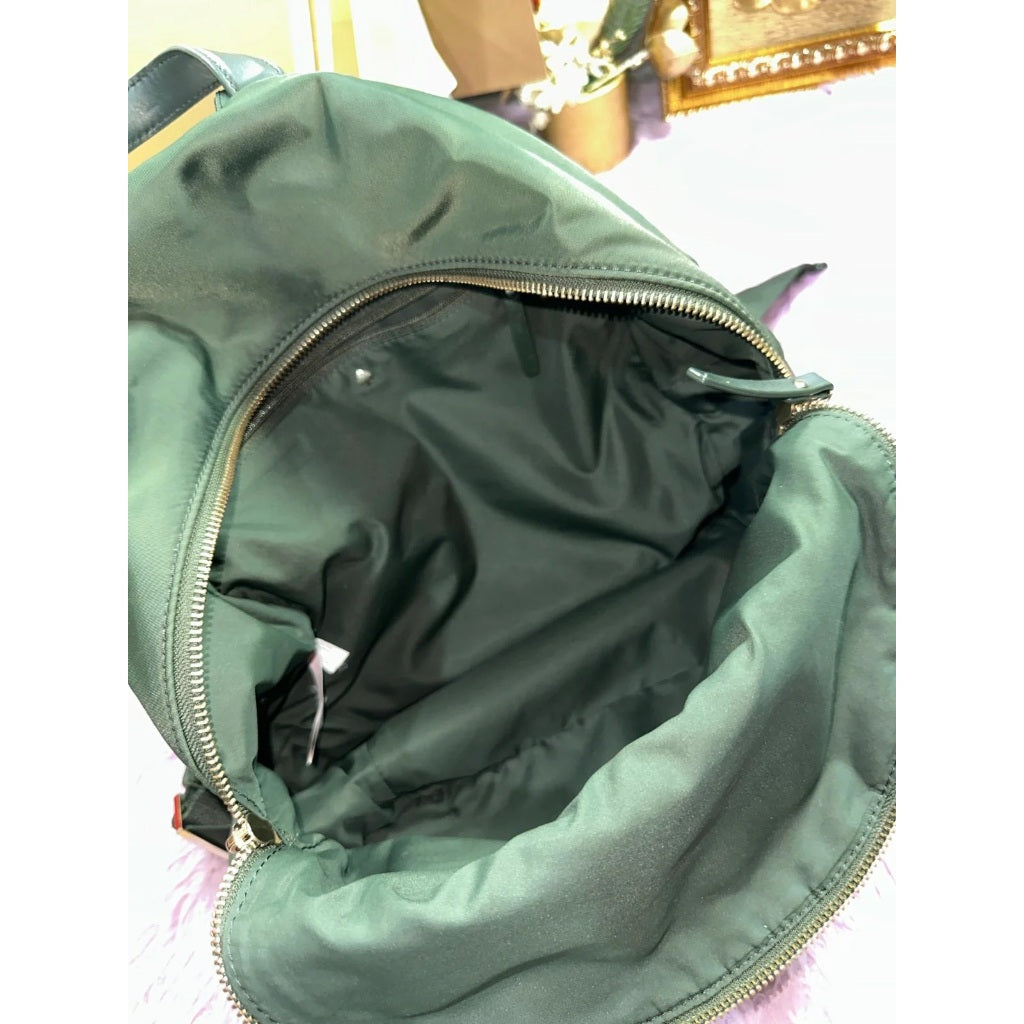ORIG Preloved KS Green Medium Nylon Backpack Bag