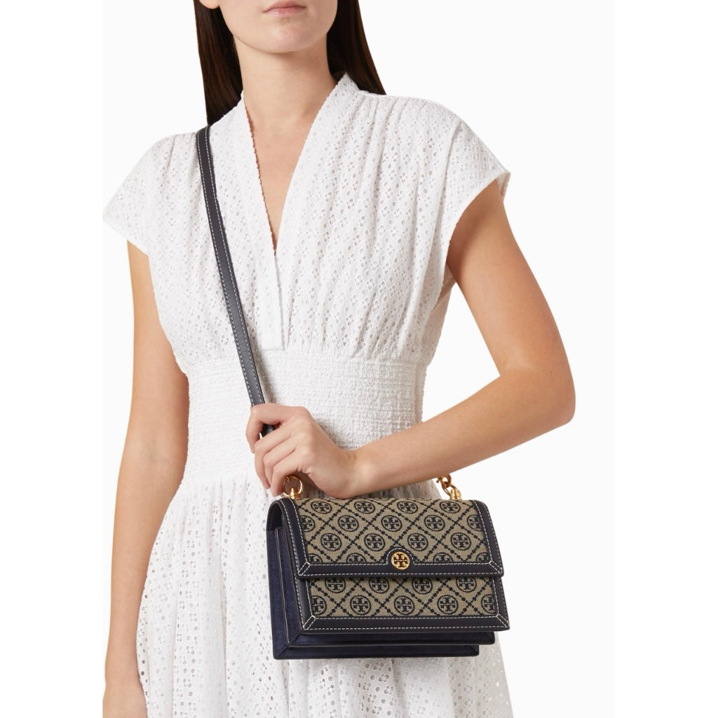 ORIG & IMPORTED Tory TB T Monogram Small Jacquard Shoulder Bag