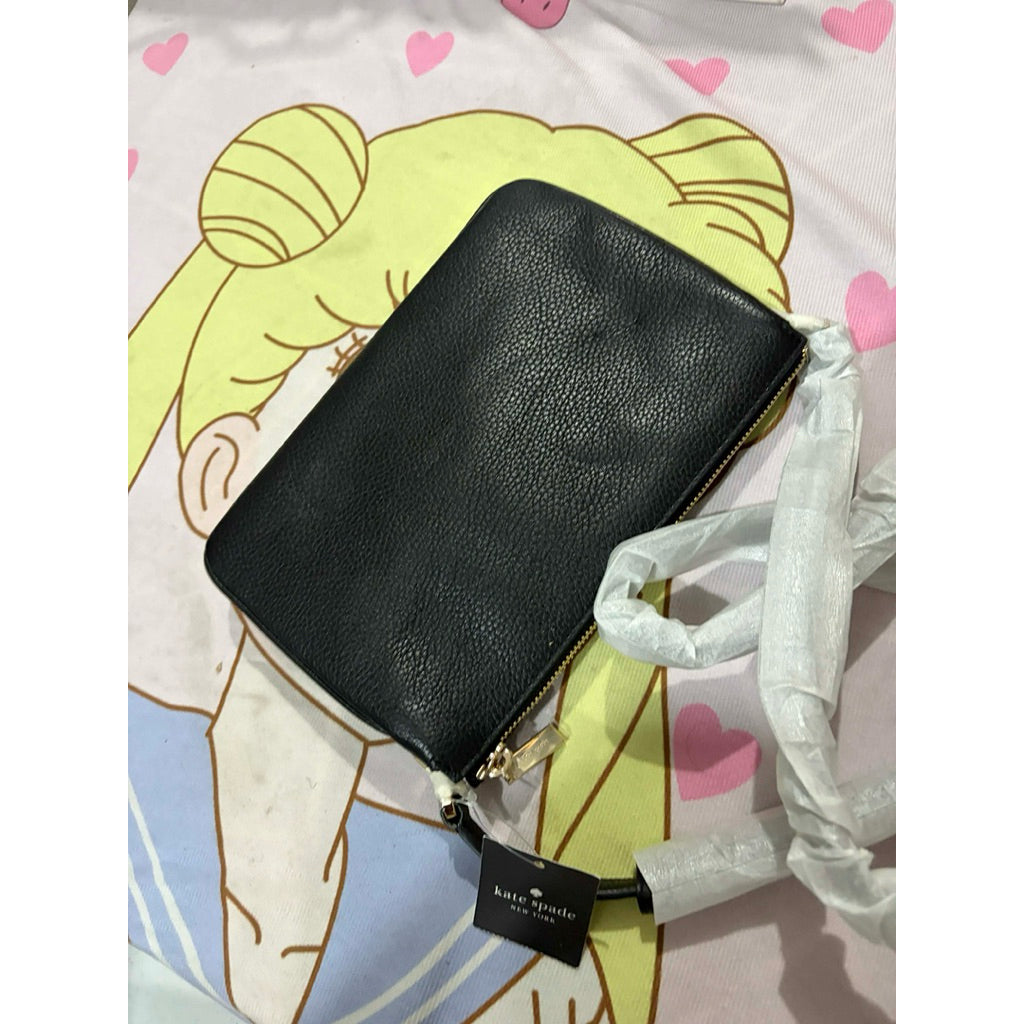 ORIG & IMPORTED KS Leila Triple Gusset Crossbody Small Slim Black Bag