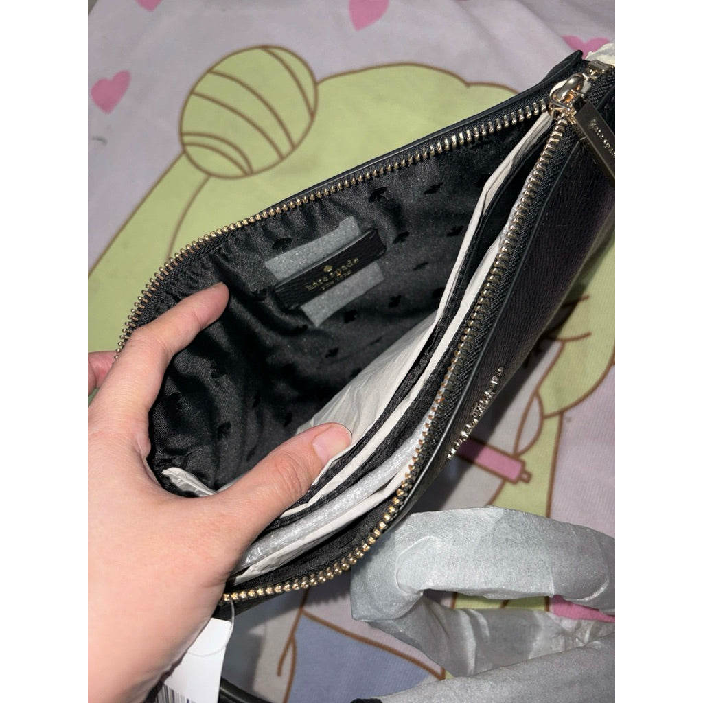ORIG & IMPORTED KS Leila Triple Gusset Crossbody Small Slim Black Bag