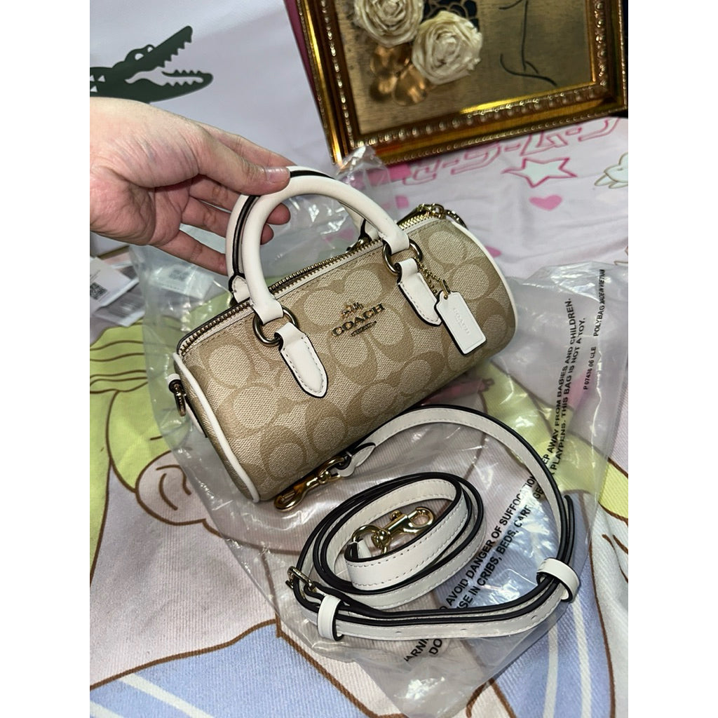 ORIG & IMPORTED CCH Lacey Crossbody Light Khaki/Brown Black Small Mini Bag In Signature Canvas