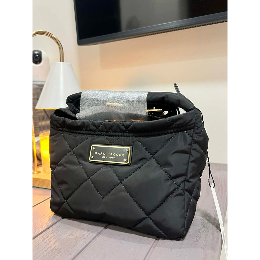 ORIG & IMPORTED MJ Quilted Nylon Crossbody Bag in Black