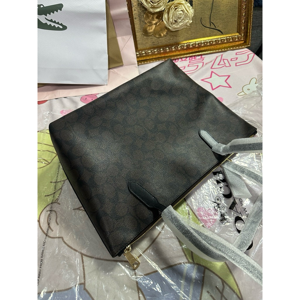 ORIG & IMPORTED CCH Zip Top Tote Brown Bag In Signature Canvas