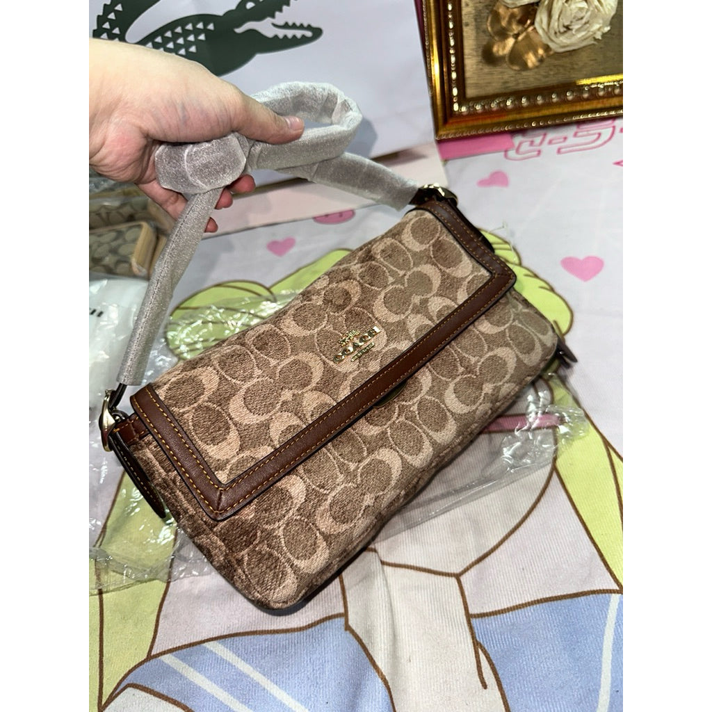 ORIG & IMPORTED CCH Etta Small Flap Shoulder Brown Bag In Light Khaki