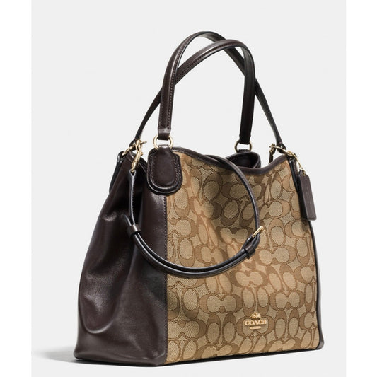 ORIG Preloved RARE CCH Edie Shoulder Bag 28 In Signature Jacquard Brown