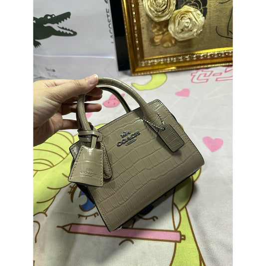 ORIG Preloved CCH Andrea Mini Croc Embossed Beige Bag
