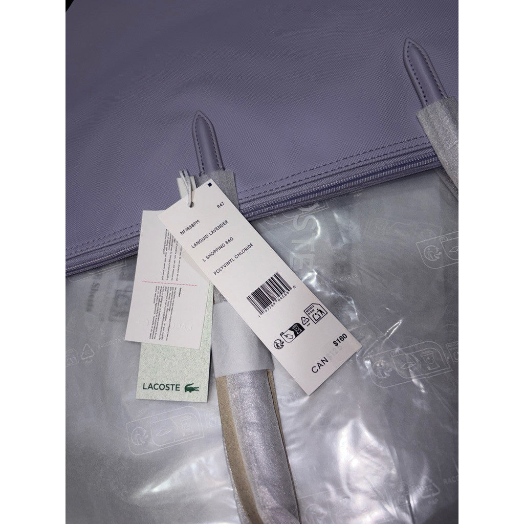 ORIG & IMPORTED Lacoste LCT L.12.12 Concept Tote Large and Small LAVENDER LILAC PURPLE BAG