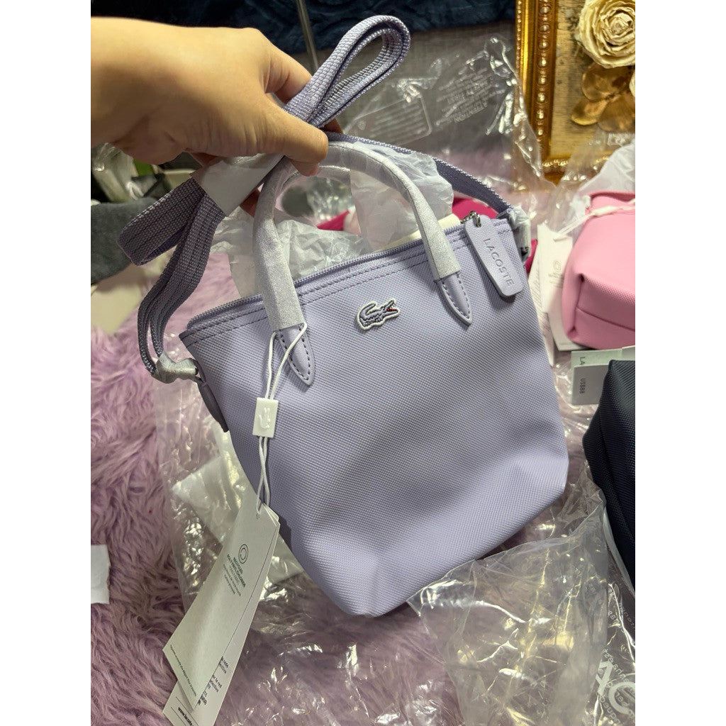 ORIG & IMPORTED Lacoste LCT L.12.12 Concept Tote Large and Small LAVENDER LILAC PURPLE BAG