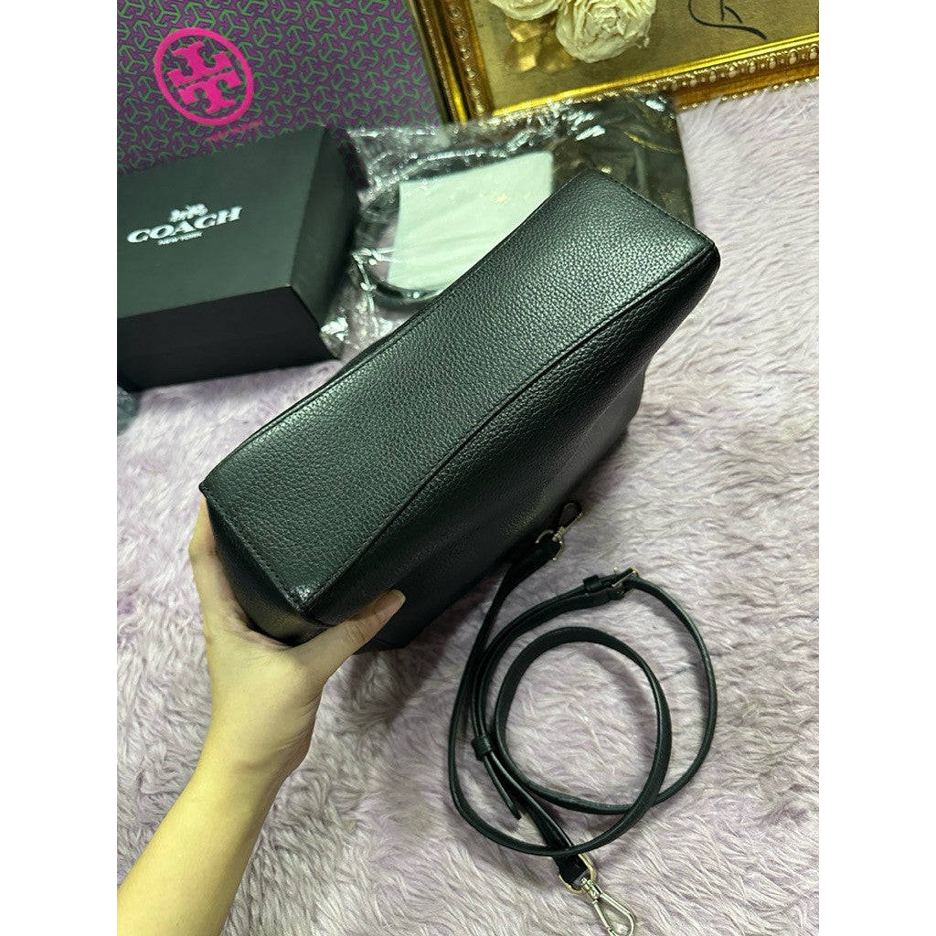 ORIG Preloved KS Leila Medium Flap Shoulder Bag Black