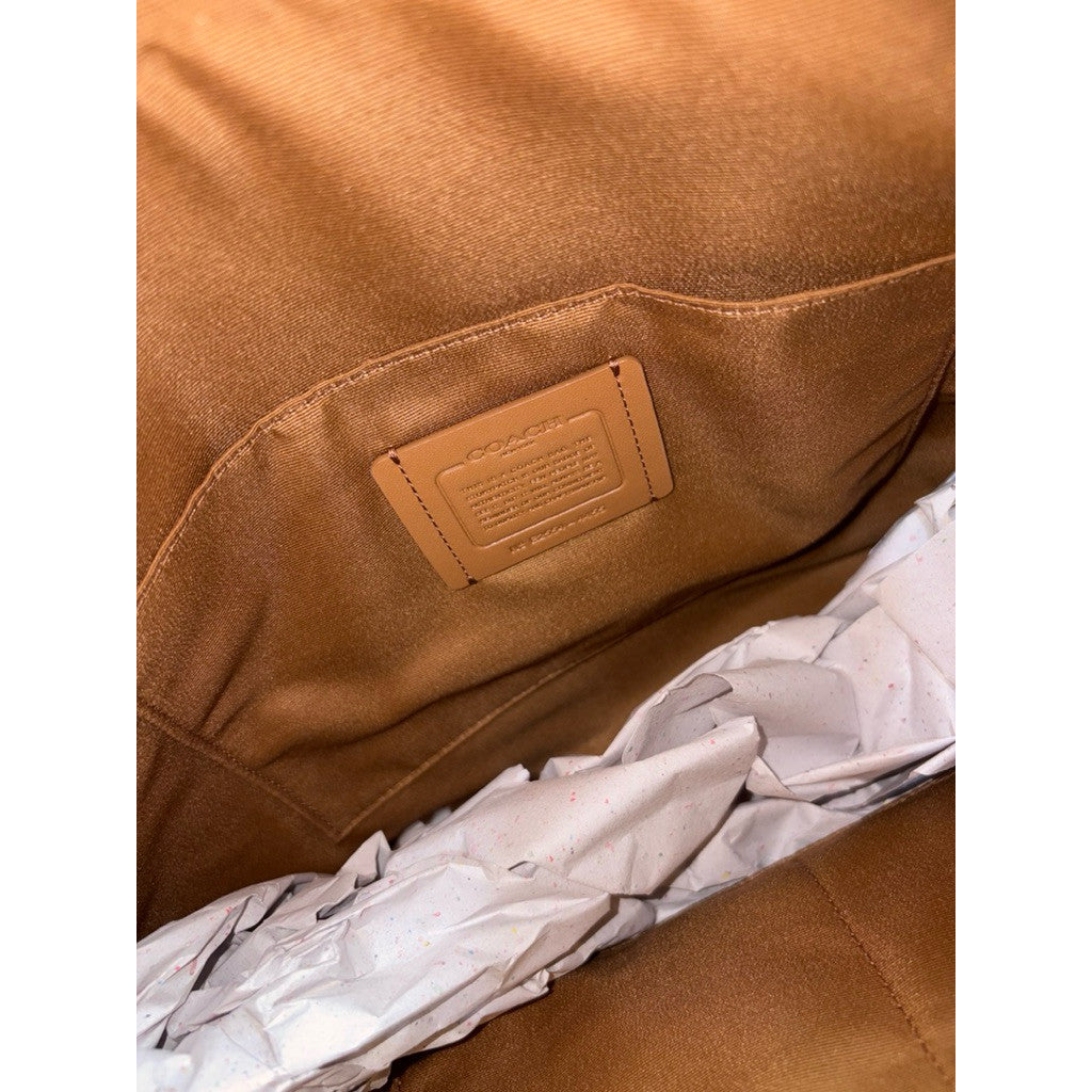 ORIG & IMPORTED Coach Medium Zip Top Tote Bag In Signature Canvas Light Khaki/Pink