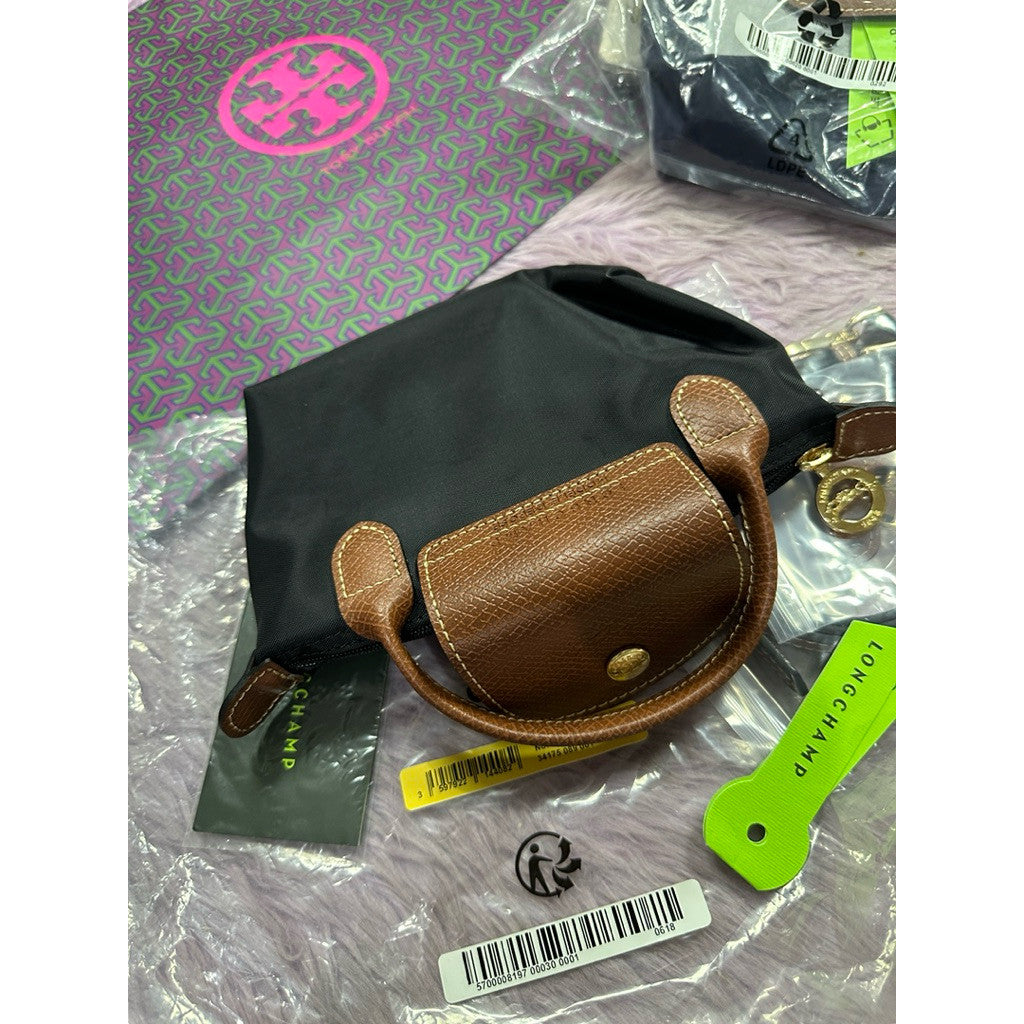 ORIG & IMPORTED Longchamp LC Le Pliage Pouch with handle Mini Micro Nylon Bag