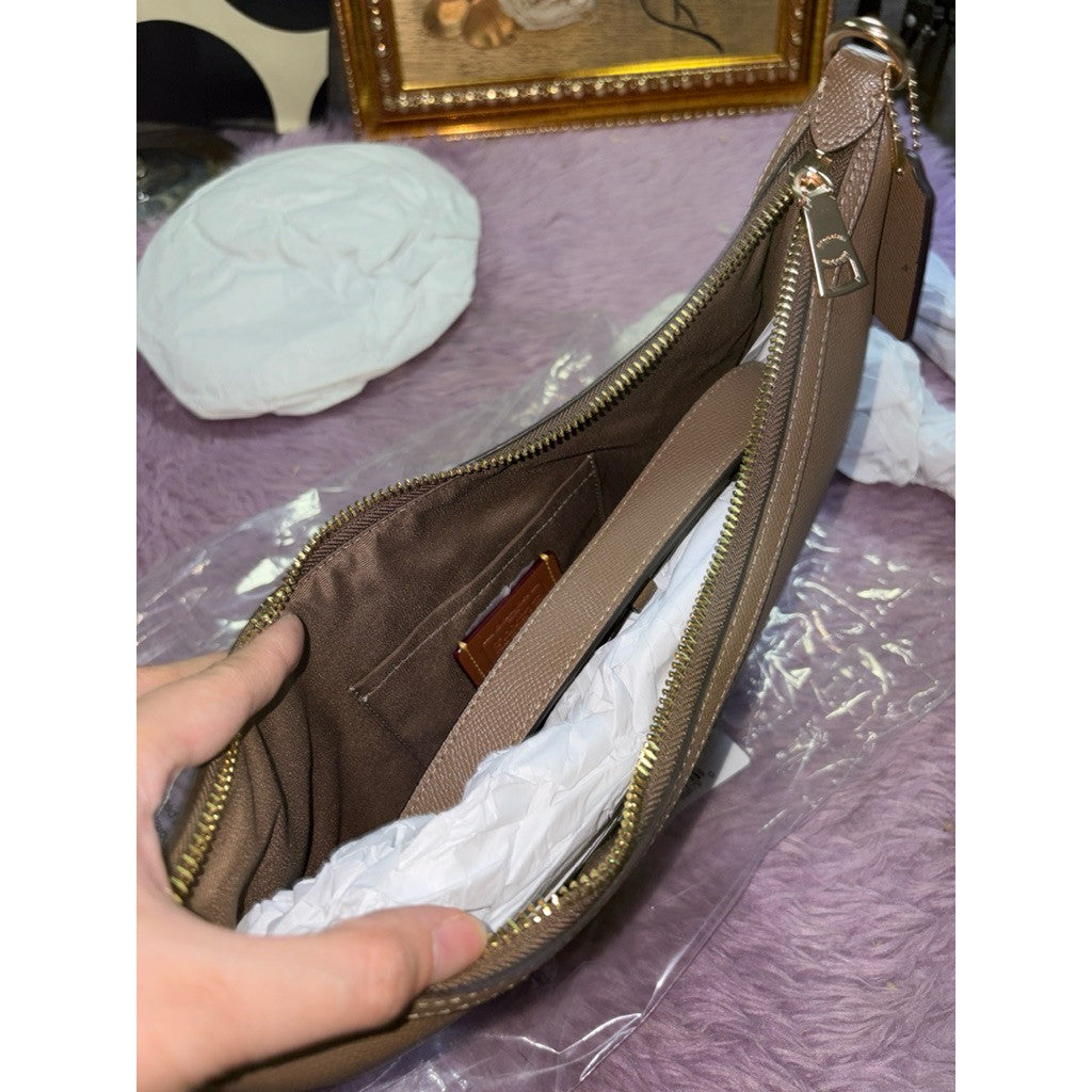 ORIG & IMPORTED Coach Aria Shoulder Hobo Bag Dark Stone/Brown