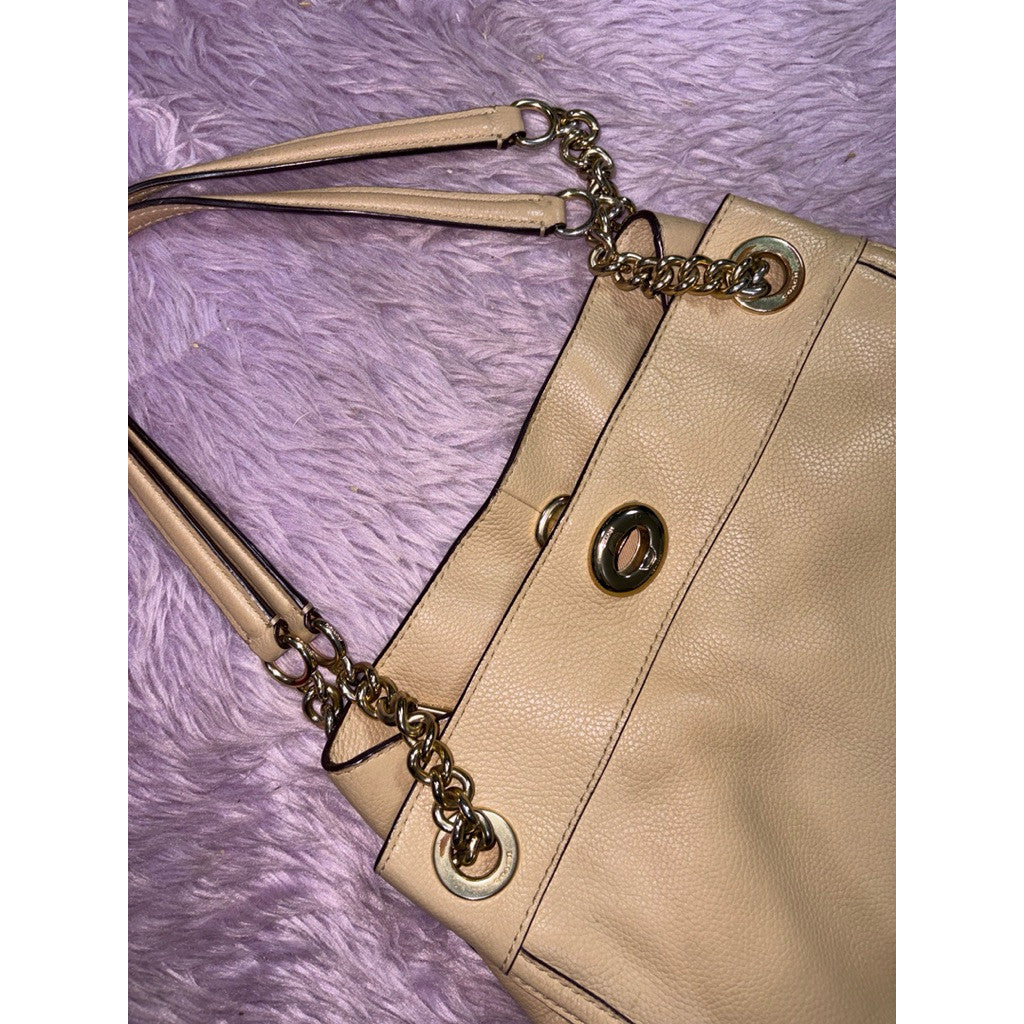 ORIG Preloved Coach Turnlock Edie Chain Shoulder Taupe Bag