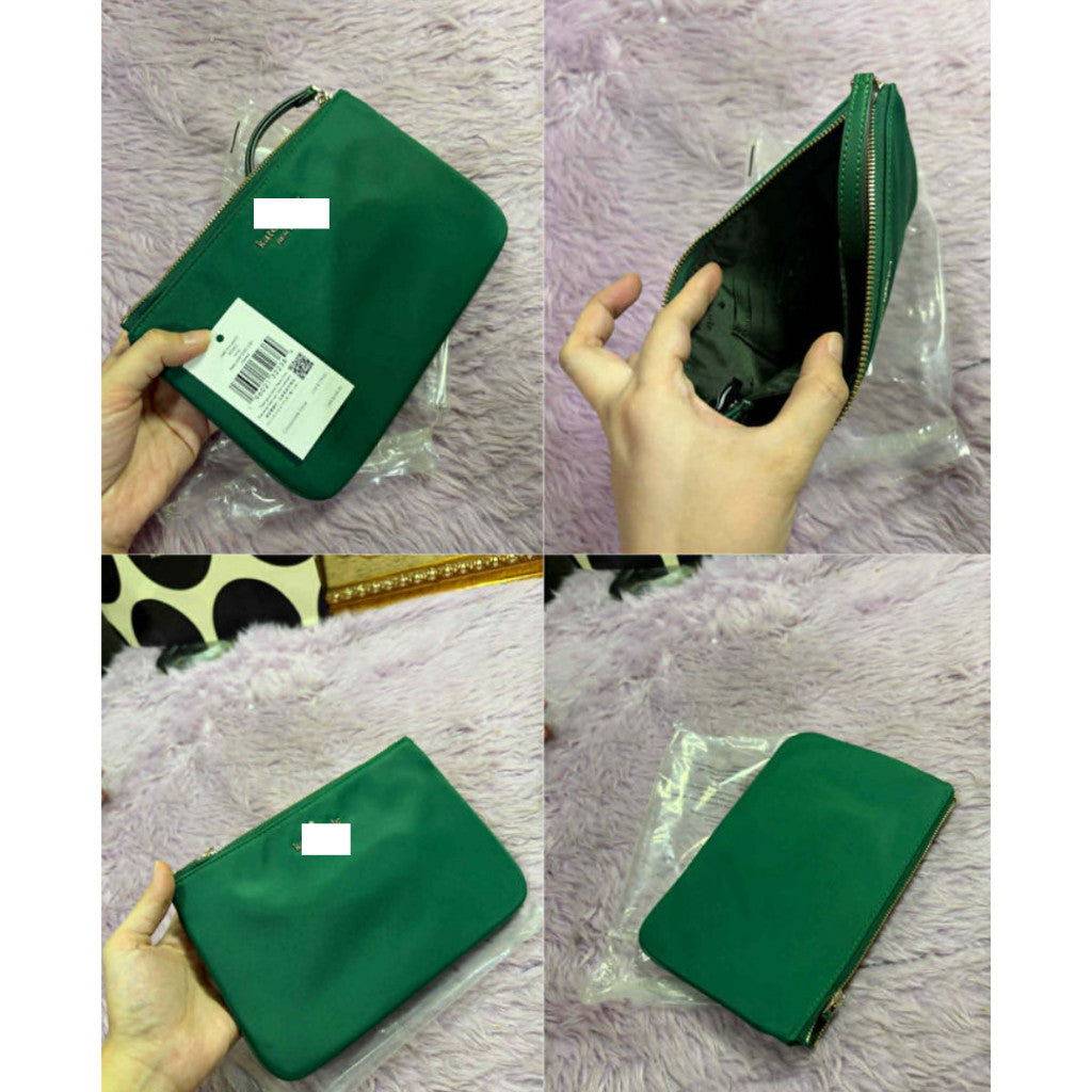 ORIG KSNY Chelsea Medium Nylon Wristlet Wallet Black/Green/Floral