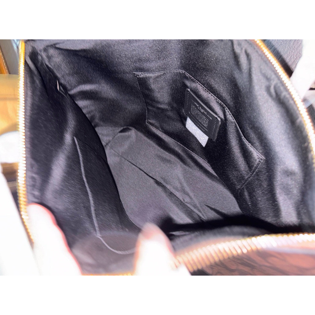 ORIG & IMPORTED CCH Zip Top Tote Medium Brown/Black Bag In Signature Canvas