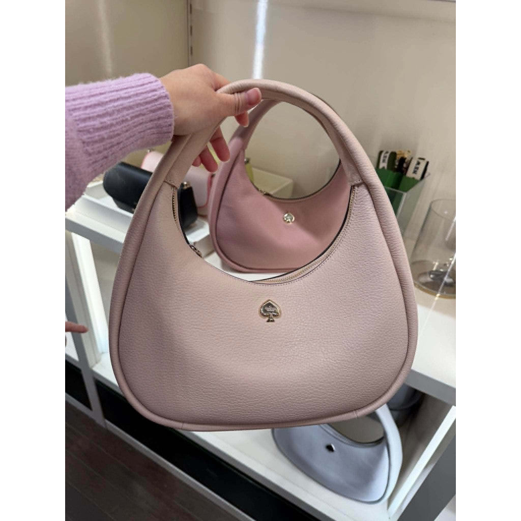 ORIG & IMPORTED KS Kayla Hobo Crescent Shoulder Bag Pink/Beige