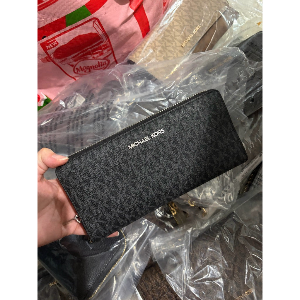 ORIG & IMPORTED MK Jet Set Travel Large Logo Long Continental Wristlet Wallet