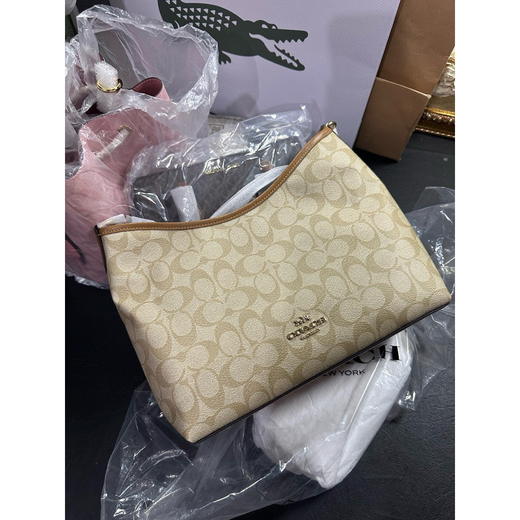 ORIG & IMPORTED CCH Medium Laurel Shoulder Bag In Light Khaki/Light Saddle