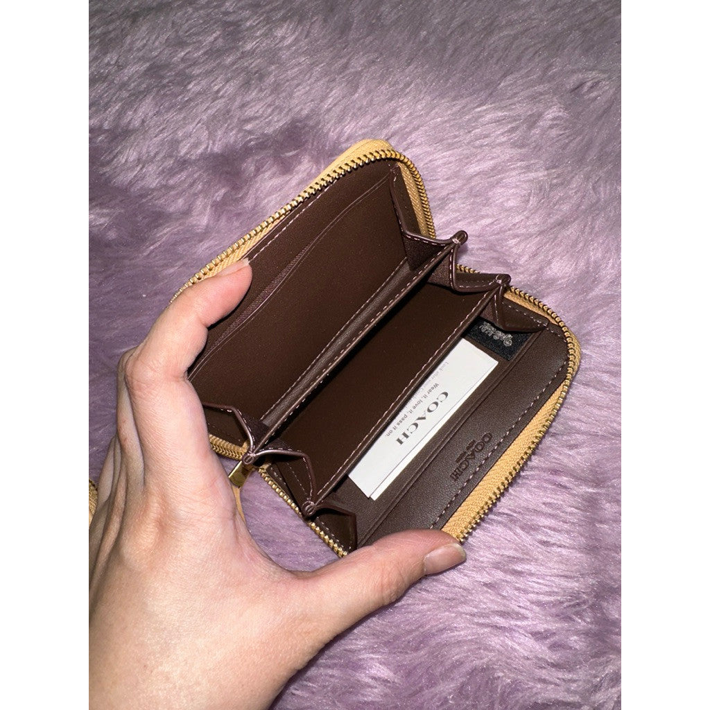 ORIG & IMPORTED CCH Essential Small Signature Jacquard Zip Around Brown Wallet