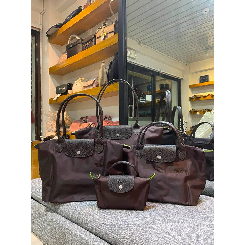 ORIG & IMPORTED MOCHA BROWN Longchamp LC Le Pliage Nylon Tote Bag