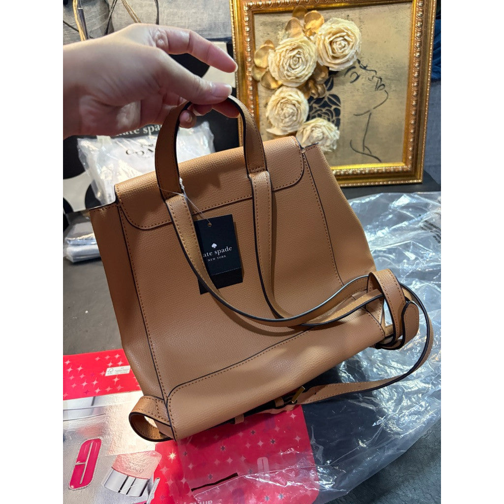 ORIG & IMPORTED KS Kristi Medium Flap Backpack Brown Bag