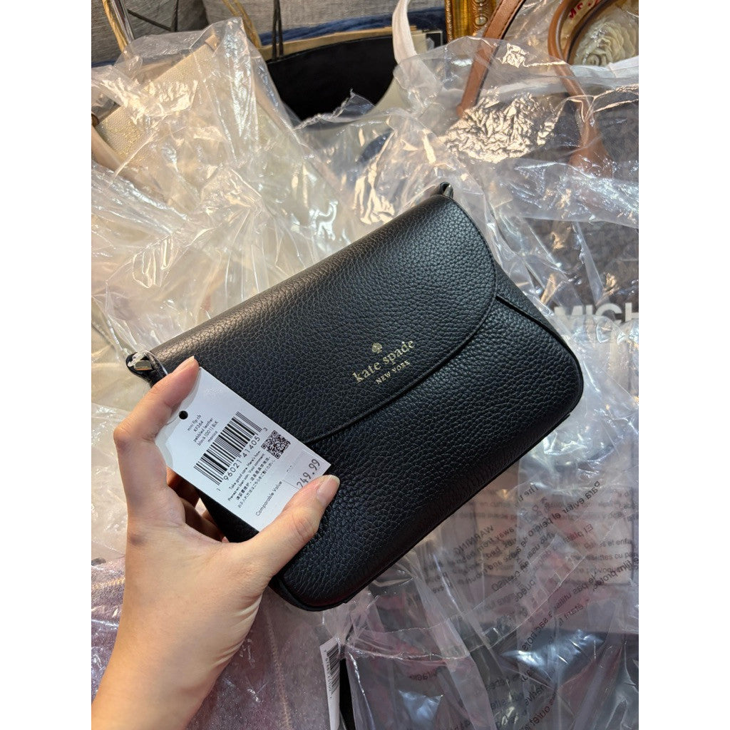 ORIG & IMPORTED KS Monica Small Flap Crossbody Black Bag