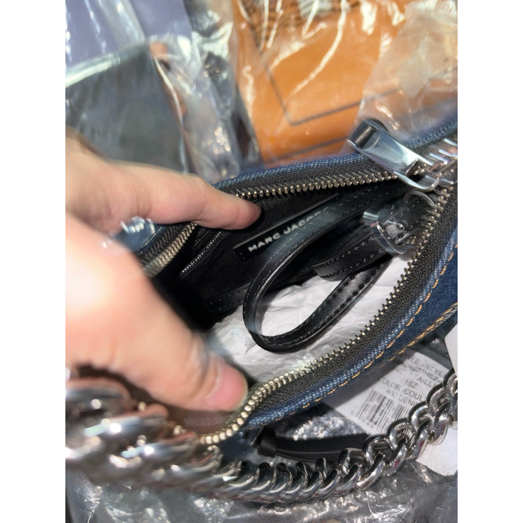 ORIG & IMPORTED MJ Denim Cruiser Mini Crescent Crossbody Shoulder Navy Blue Bag