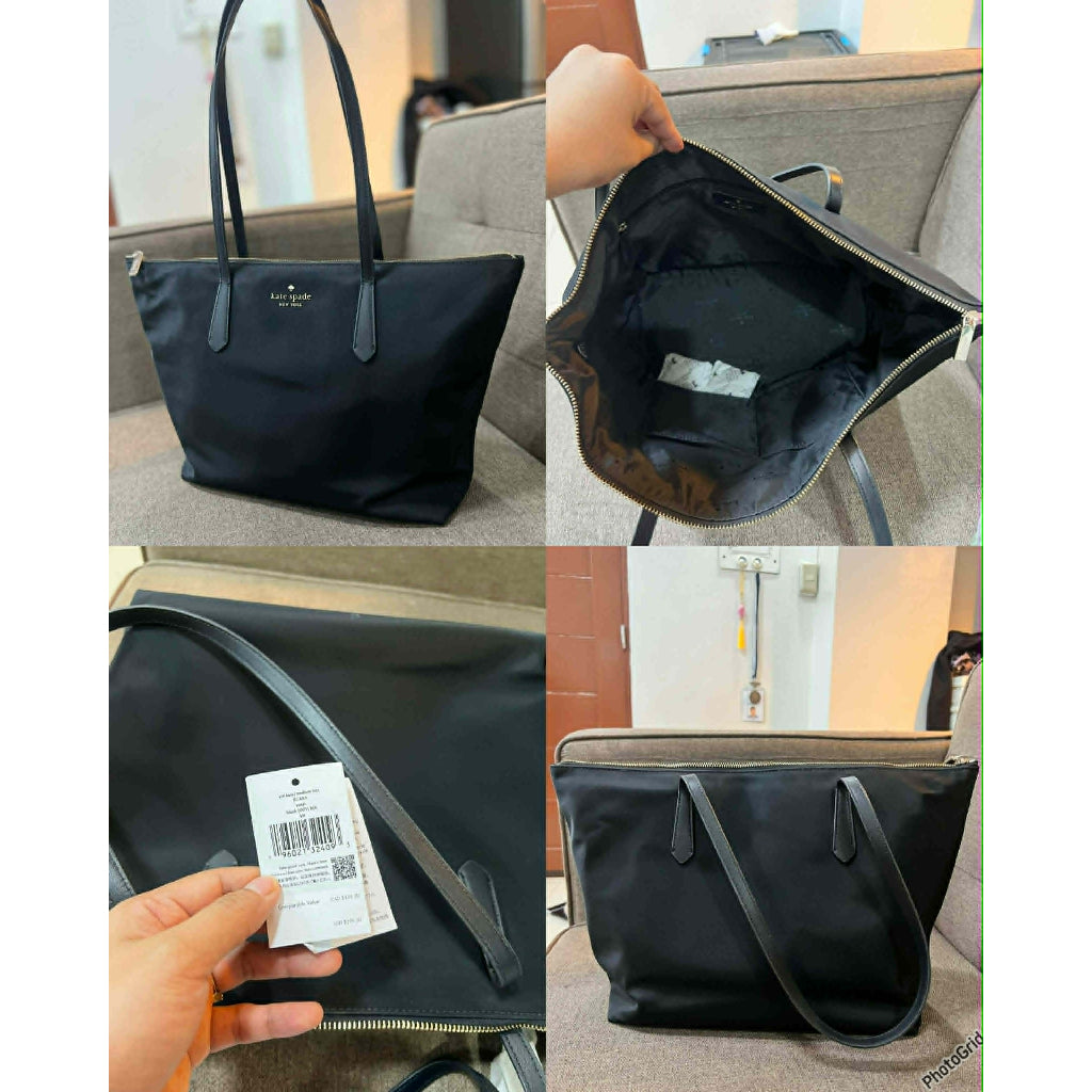ORIG & IMPORTED KS Kitt Medium Tote Nylon Bag in Black / Brown / Green / Purple