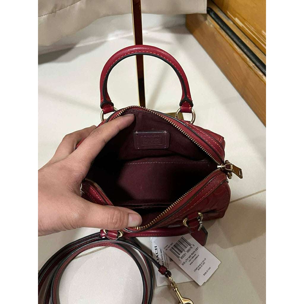 ORIG Preloved CCH Mini Rowan Crossbody Small Bag In Signature Leather Red