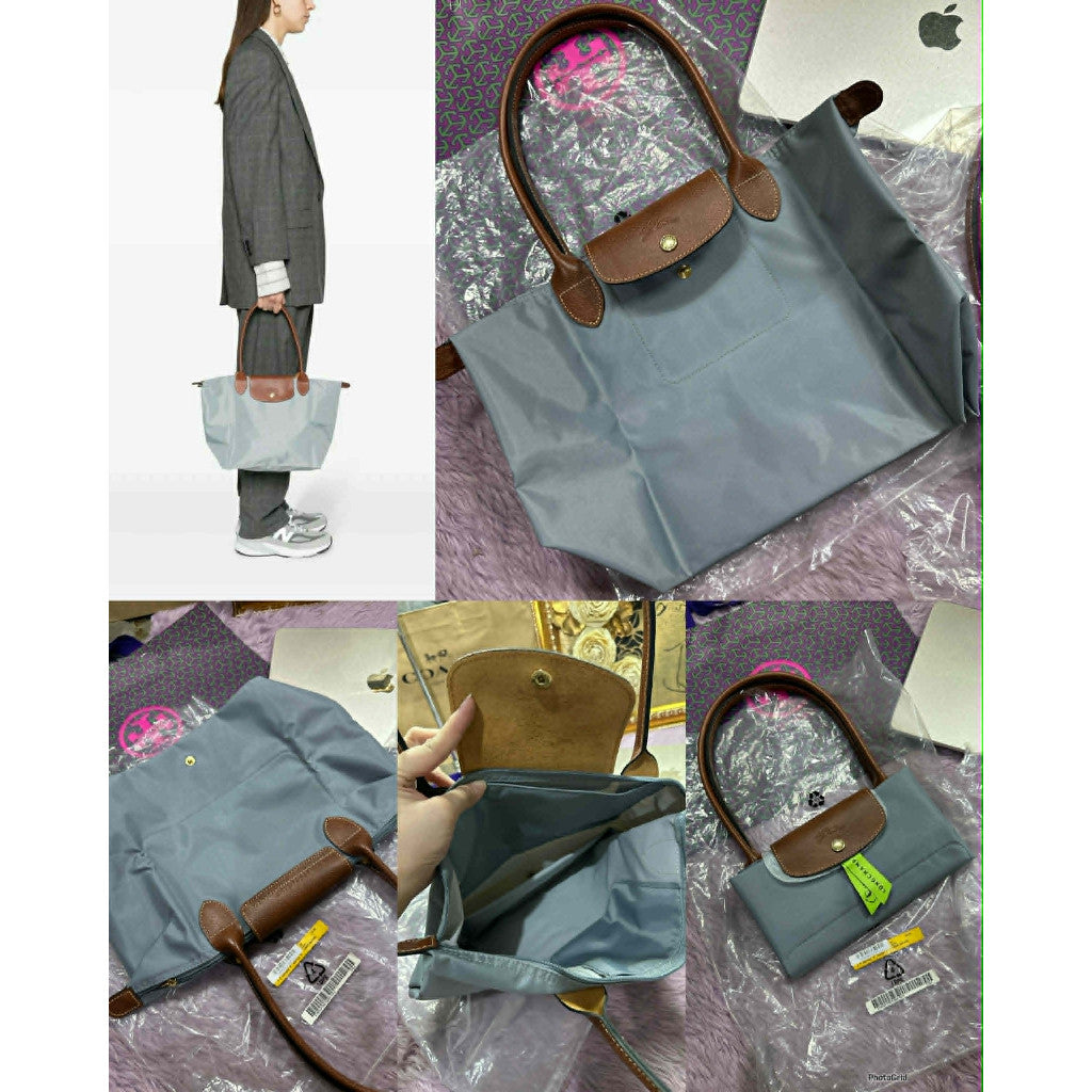 ORIG & IMPORTED Longchamp LC Le Pliage Medium Long Handle Nylon Tote Bag