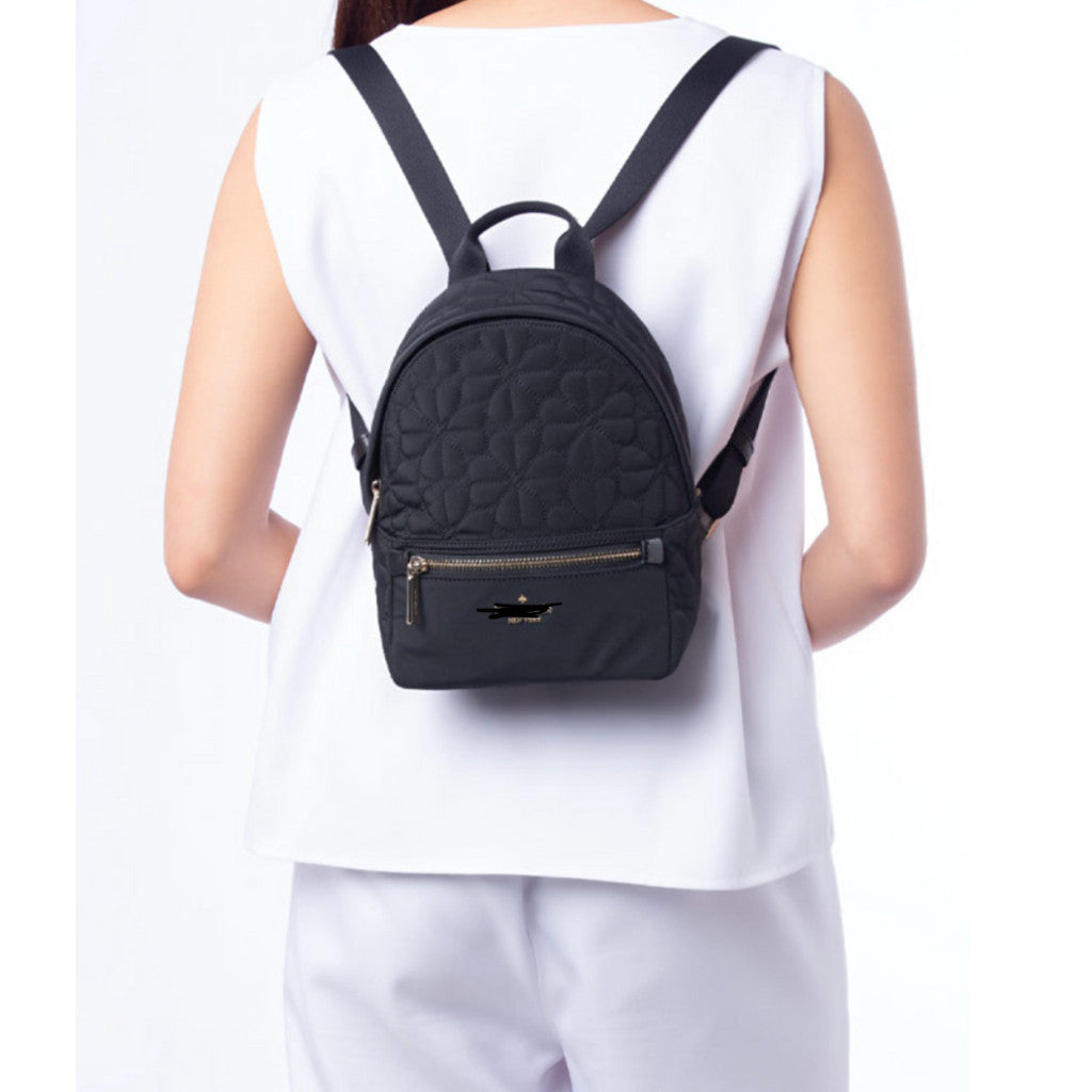 ORIG KSNY Quilted Mini Small Backpack Black Pink Grey