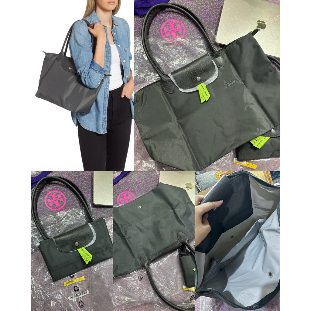 ORIG & IMPORTED GRAPHITE GRAY Longchamp LC Le Pliage Nylon Tote Bag