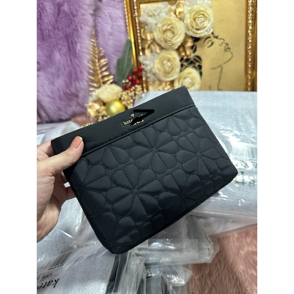ORIG KSNY Quilted Cosmetic Pouch Black