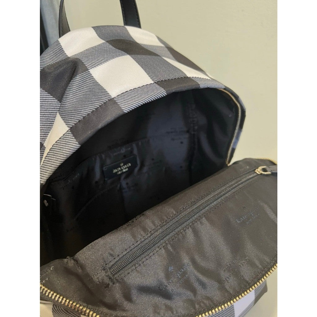 ORIG & IMPORTED KS Medium Backpack Nylon Bag in Black Multi Stripes